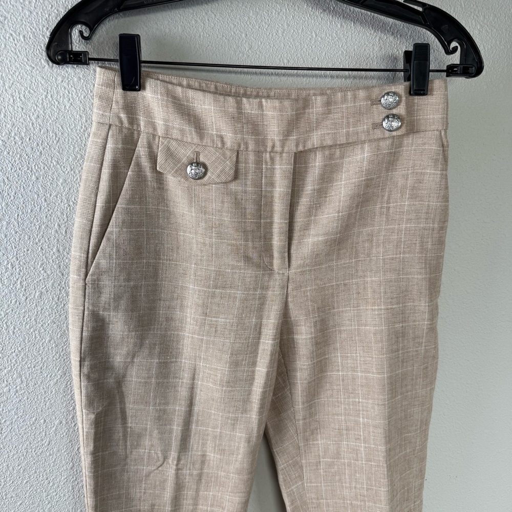 Veronica Beard Renzo Cropped Pants Plaid Brown Business Casual Women’s Size 0 - Picture 5 of 14
